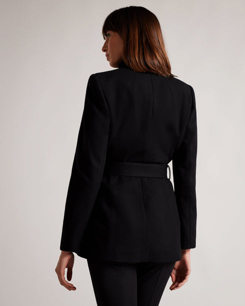 RYTAA-Outerwear-Formed from a sumptuous blend of wool and cashmere, the RYTAA coat will cocoon you in a layer of luxury. Featuring a high neck and waist tie belt, it helps you beat the elements in serious style. Wool-cashmere blend Wrap front Wait belt included Button fastening Hardware detailing at belt and collar Printed lining Our model is 5'9"/ 1.75m and wears a Ted size 2- Ted Baker Romania